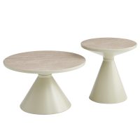 ΣΕΤ 2 ΤΡΑΠΕΖΙA ΣΑΛΟΝΙΟΥ LYNX HM18316.94 Β' ΔΙΑΛΟΓΗΣ-ΜΕΤΑΛΛΟ & SINTERED STONE TOP