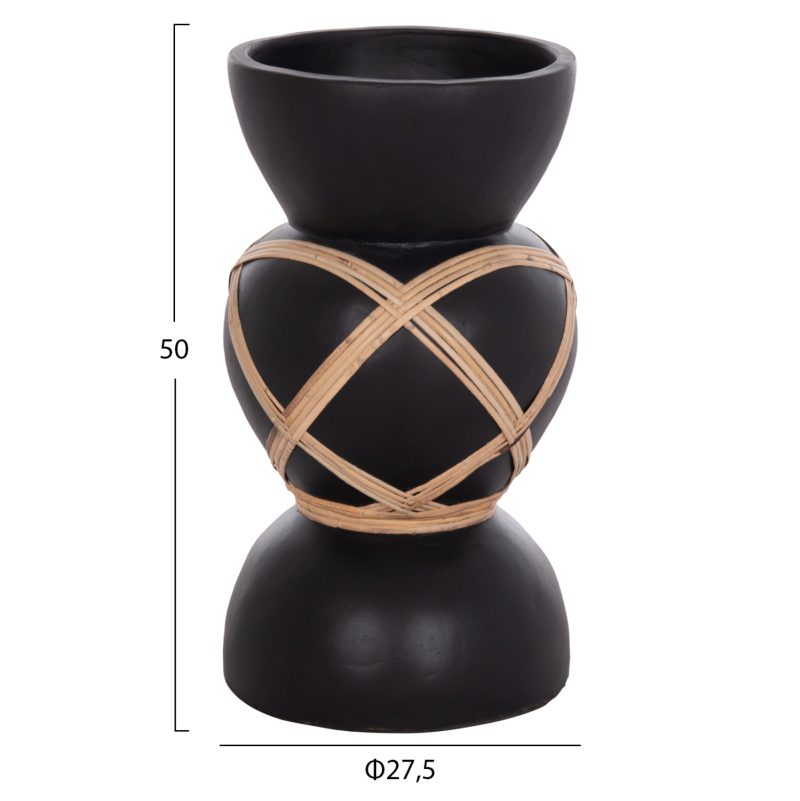 diakosmitiko-bazo-dapedoy-fb9467201s-fib-1 ΔΙΑΚΟΣΜΗΤΙΚΟ ΒΑΖΟ ΔΑΠΕΔΟΥ MAYNARD HM4672.01S TERRACOTTA ΜΑΥΡΟ-RATTAN Φ27.5x50Υ