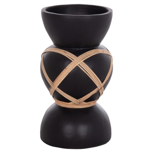 diakosmitiko-bazo-dapedoy-fb9467201s-fib ΔΙΑΚΟΣΜΗΤΙΚΟ ΒΑΖΟ ΔΑΠΕΔΟΥ MAYNARD HM4672.01S TERRACOTTA ΜΑΥΡΟ-RATTAN Φ27.5x50Υ