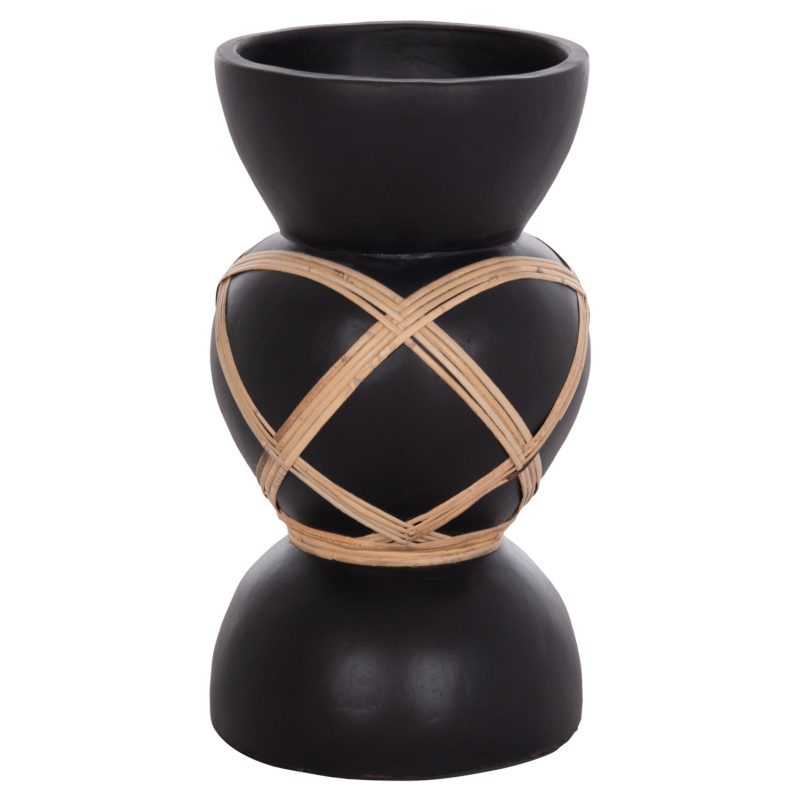 diakosmitiko-bazo-dapedoy-fb9467201s-fib ΔΙΑΚΟΣΜΗΤΙΚΟ ΒΑΖΟ ΔΑΠΕΔΟΥ MAYNARD HM4672.01S TERRACOTTA ΜΑΥΡΟ-RATTAN Φ27.5x50Υ